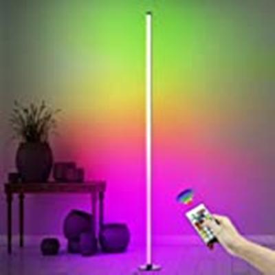 China Modern Minimalist RGB Remote Control Light Lamp Multicolor Standing RGB Led Contemporary Smart Corner LED Floor Lamp for sale