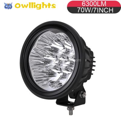 China Auto Parts, Heavy Duty, Trucks 9-36v 70W 7 Inch IP68 LED Work Light 70w LED Driving Light for sale