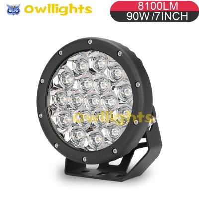 China Flood Lamp 8100LM SUV UTE ATV 4x4 Auto Spare Parts 7 Inch 90w LED Drive Fog Light 7inch for sale