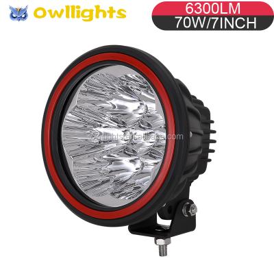 China Hot New 7inch LED Work Light 70w LED Driving Light LED Work Lamp Light For Cars, Auto Parts, ATVs 7 inch for sale