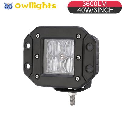 China Most Popular Flush Mount 4D Reflector 4inch 40W Led Worklight 12v Led Work Light 3 inch for sale