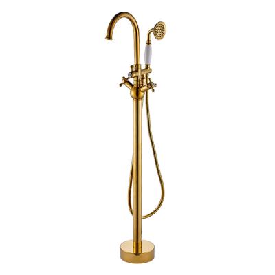 China With Sliding Bar Hand Shower Bath Tub Shower Antique Brass Faucets Solid Brass Bathroom Mounted Rainfall Shower Brass Faucet Set for sale