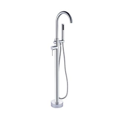 China With Sliding Bar Double Handle Swivel Spout Faucet Claw Foot Bathtub Mixer Shower Floor Free Standing Faucet for sale