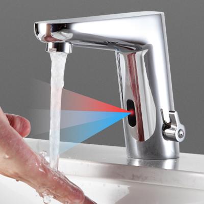 China Thermostatic Faucets Basin Faucet For Bathroom Sensor Faucet Cartridges Chrome Cast Cold-Hot Sink Faucet Automatic Infrared Bathroom Sensor for sale