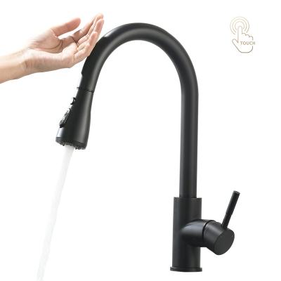 China Sense Faucets Sensor Faucet With Pull Down Sprayer Stainless Steel Commercial Laundry Single Handle KitchenBlack Kitchen Faucets for sale