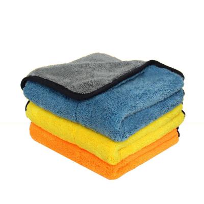 China Compressed Care 1pc 800gsm 45cmx38cm Plush Microfiber Auto Car Cleaning Cloth Super Thick Microfiber Wax Polishing Detailing Towel for sale