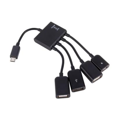 China Camera USB Hub 4 OTG Left Micro Connector Spliter For Smartphone Computer Laptop Tablet Power Cable Charging Universal for sale