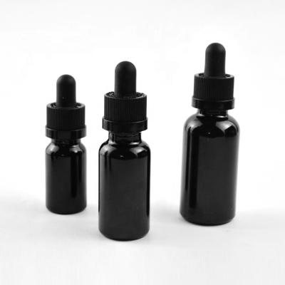 China Packaging 30ml Black Glass Tincture Dropper Bottle For Essential Oil Packaging for sale