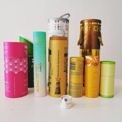 China Recycled Materials Paper Tube Logo Kraft Paper Cylinder Packaging Free Hot Selling Custom Box for sale