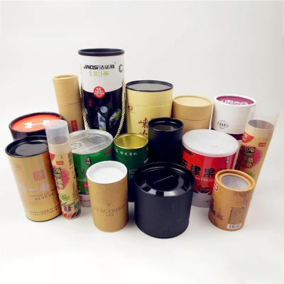 China Custom Recycled Materials Round Kraft Paper Tube Packaging Container Cylinder Containers Box For Food for sale