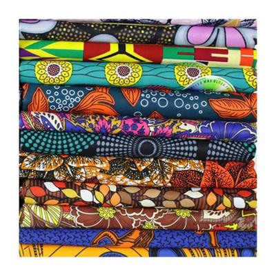 China Wholesale 6 yards African Waterproof High Quality Quarters Material Ankara Wax Fabric Wax Dyed Cloth Fabric for sale