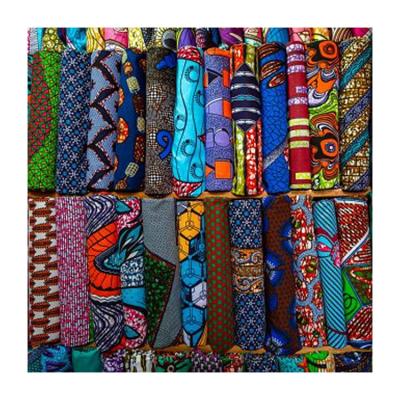 China Wholesale High Quality Organic Ankara Material African Ankara Material Wax Prints Fabric 6 Yards for sale