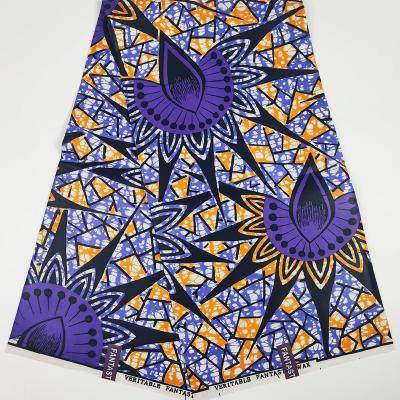 China Wholesale African Print Wax Print Fabric Polyester Ankara Fabric Wax Colorful 100% Woven Ankara Print Tear-Resistant for sale