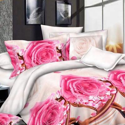 China High quality anti-static 3d scatter print microfiber bedding twill rose floral scatter polyester print fabric for sale