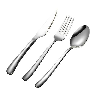 China Sustainable High Quality Flatware Tribal Cooking Silver Serving Set Stainless Steel Silverware Cutlery Set Knives Fork And Spoon Dishwasher for sale