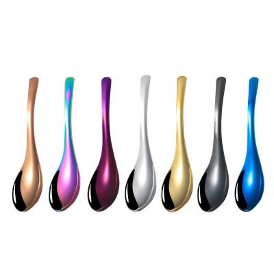 China Viable Wholesale Stainless Steel Gold Rice Spoon Metal Dinner Ice Cream Serving Soup Spoon for sale