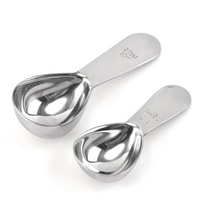 China High Quality Viable Stainless Steel Coffee Scoop 1 Tbsp 15ML/2 Tbsp 30ML Silver Metal Coffee Measuring Doser for sale