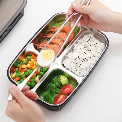 China 3/4 Compartment Sustainable Lunch Box Reusable Food Storage Containers With Lids for sale