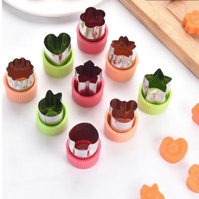 China Viable Stainless Steel Mini Cookie Cutters Vegetable Cutter Shapes Sets Fruit Stamps Mold for Baking and Kids Food Supplement for sale