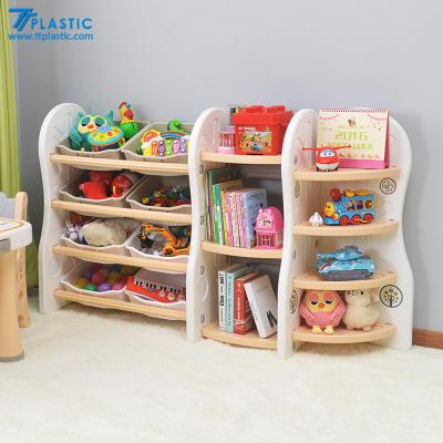 China Different Assemble Choice Cute Children's Shelf Plastic Shelf/Storage Rack/Bookcase Furniture for sale