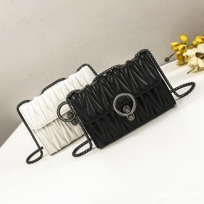 China Wholesale Cheap PU Shoulder Cross - Body Bag Women Customized Bag Black White Bag Fashion Korean Girl Ladies Handbag for sale