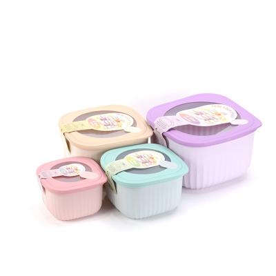 China Lovely PP TPR Bento Lunch Box Storage Boxes New Arrival Microwavable Airtight Custom Food Storage Container for sale