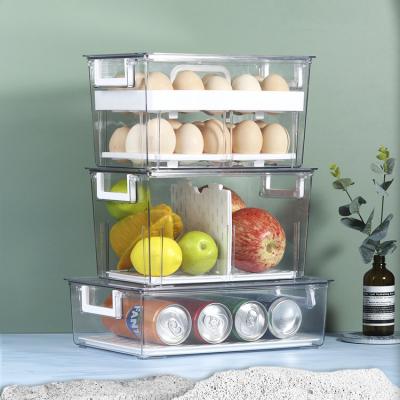 China High Quality Freshness Preservation Color Plastic Storage Containers Fridge Transparent Drain Organizer With Lid for sale