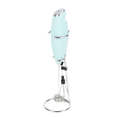 China Professional Supply Fashion Maker Viable Multi Color Exquisite Eggbeater Electric Milk Frother With Stand for sale