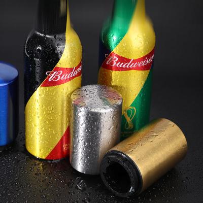 China 2023 Viable Beer Can Shape Fashion Stainless Steel Bottle Opener Hot Selling Creative Magnetic Bottle Opener for sale