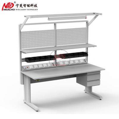 China NEACHO EUROPEAN Hot Selling Cheap ESD Fixed Height Workbench With Double Drawer for sale