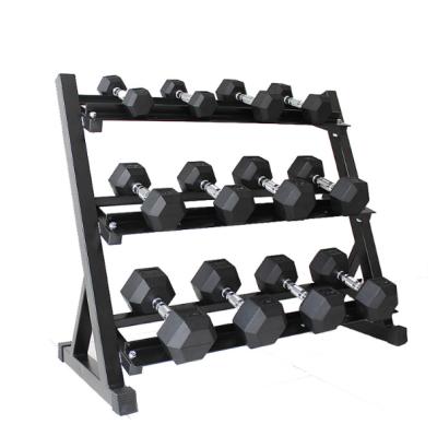 China Modern Gym Equipment Fitness Three Layer Dumbbell Rack for sale