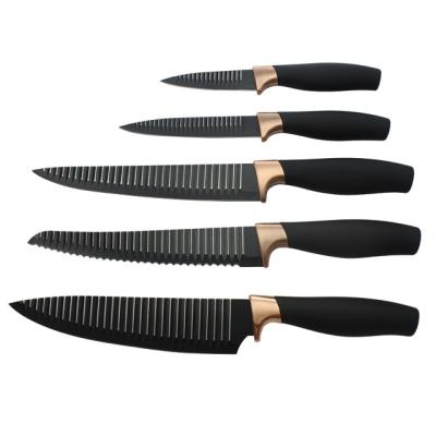 China Special Design 5pcs Non Viable Stainless Steel Stick Kitchen Knife Sets for sale