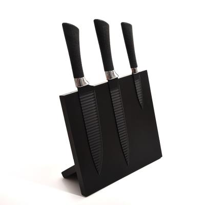 China High Quality Viable Black Kitchen Knives Gift With Cover 3pcs Stainless Steel Knife Set for sale