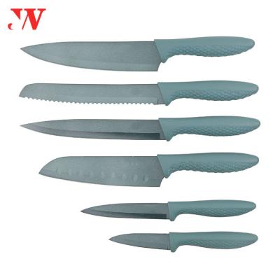 China Viable Slice Steel Non-Stick Blade Knife Set Cutting Knife Set Purple Pastel Color Knife Set for sale