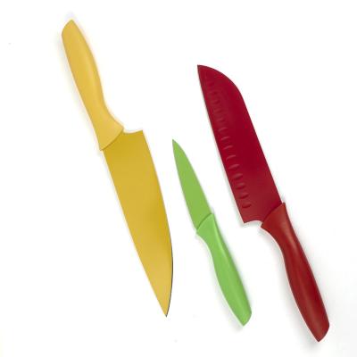 China Sustainable Stainless Steel Color Kitchen Set Knife Medium Carving Knife Set Knives for sale