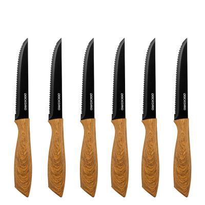 China 6 Viable Serrated Steak Knives Classic 4.5 Inch Stainless Steel Steak Knife Set for sale