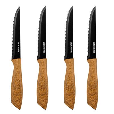 China Professional High Quality Ergonomic Steak Knife Steak Knife Sustainable 4 Piece Set Sharp Plastic for sale