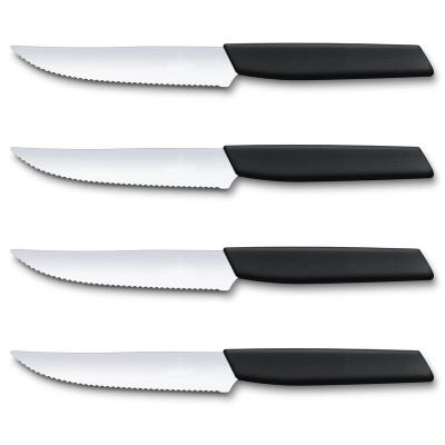 China Viable PP Handle Classic Single Blade Steak Knife Meat Sandwich Knife Set Non-Stick All Steel Blade Steak Knife and Fork Set for sale