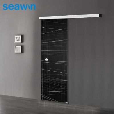 China Wholesale Customized DDP Windproof Service Tempered Glass Single Sliding Barn Doors for sale