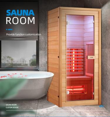 China Computer Control Panel Wood Infrared Hemlock Carbon Sauna Room With An Exhaust Fan for sale