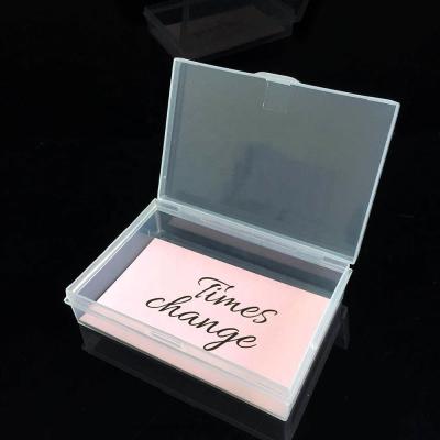 China Hinged Clear Plastic Box Business Card Boxes Cash Box Set Card Box for sale