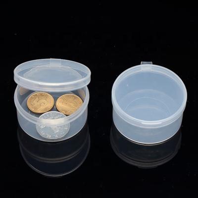 China Recyclable Round Earphone Organizer Box Small Clear Plastic Jewelry Beads Storage Containers for sale