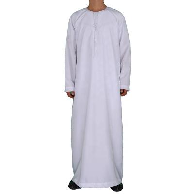 China Modest Muslimah Styling New Arrival Islamic Men's Thobe Arabic White Maxi Dresses Turkey Islamic Long Sleeve Maxi Dresses for sale