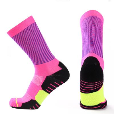 China Comfortable Custom High Top Soccer Socks Mens Socks Printed Striped Cotton Socks for sale