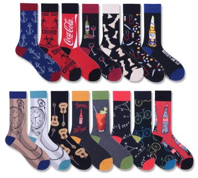 China Autumn and winter new foreign trade men's QUICK-DRY Mid-tube bangs Japanese creative socks stretch street basketball skateboards for sale