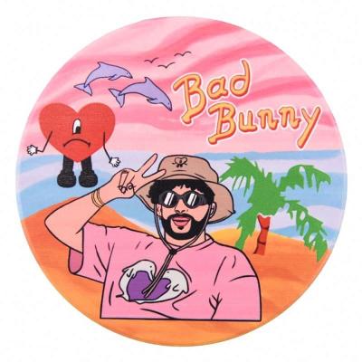 China Bad Bunny Car Coasters PVC Travel Cup Holder Insert Anti Slip Accessories Cup Mats Viable Auto Coaster Vehicle Interior Cup Mats for sale