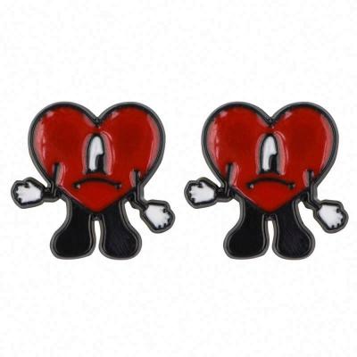 China Cute Summer Wholesale Sterling Silver Custom Enamel Bad Rabbit Earrings Jewelry for sale