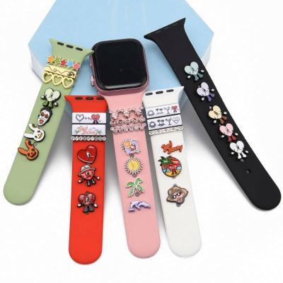 China Custom Hard Enamel Stainless Steel Band Charms For Cute Watch Band Cartoon Watch Band Charms for sale