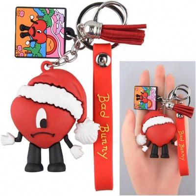 China Professional Bad Bunny Keychain Factory Bag Car Metal Pendants Promotional PVC Keychains Lawyer Keychains for sale