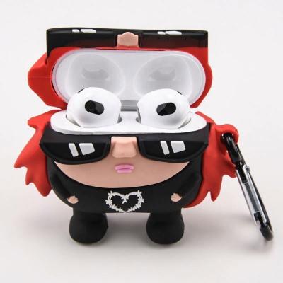 China Bad Bunny Air Pods Case Stylish Hot Sale 3D New Cartoon With Clip For Air Pods Pro Cute Funny Designer Style Soft Cover For Air Pods for sale